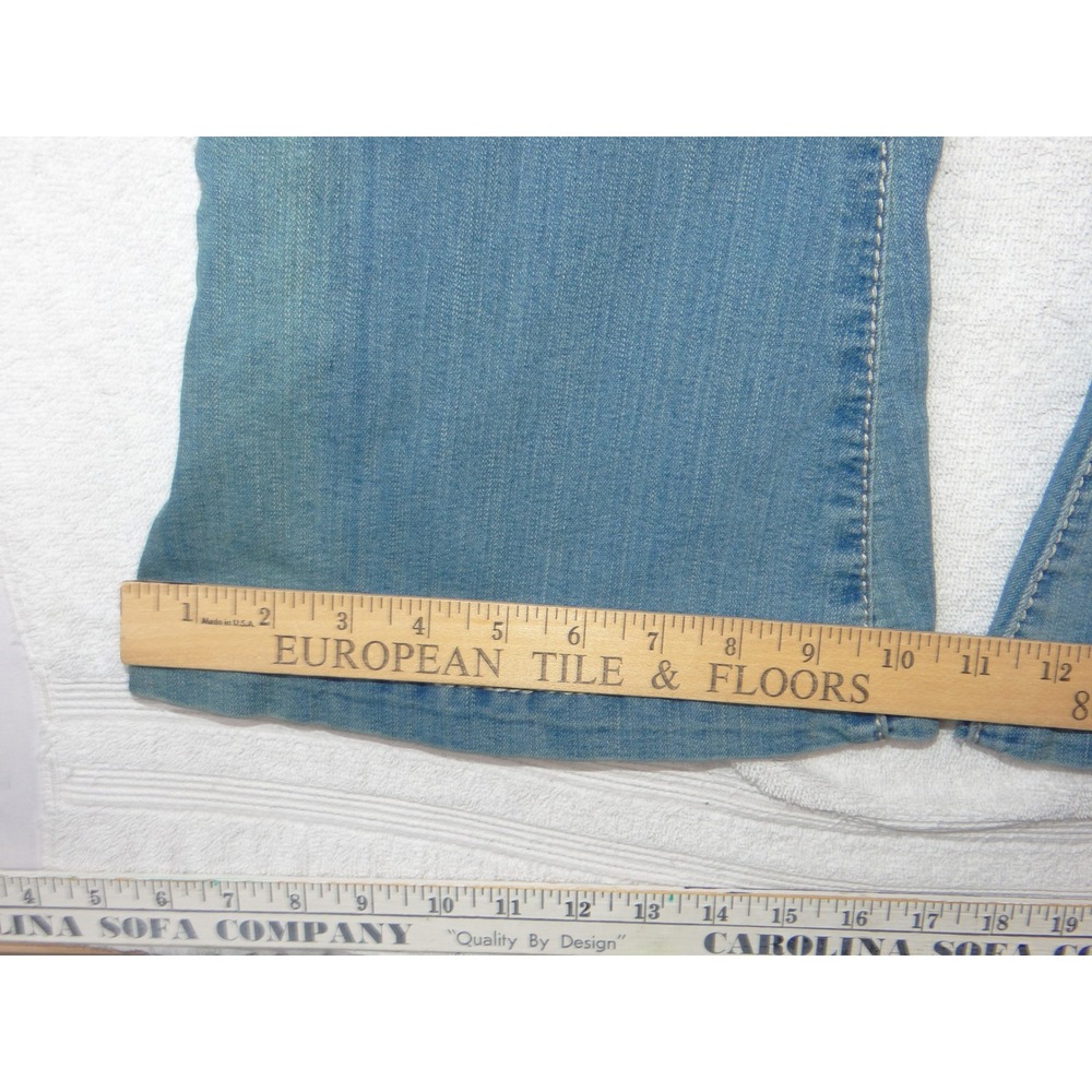 VTG Mudd Womens Flare Jeans Light Wash Lace Up Front Braided Pockets Size 11 - Picture 7 of 8